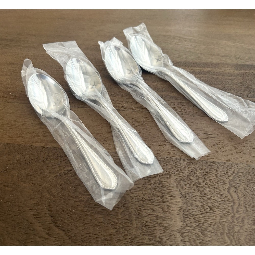 NEW Reed & Barton Englefield Teaspoons Set Of 4 Stainless Glossy‎